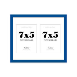 12X10 Inch 2 Opening Photo Collage Frame, Display Two 7X5 Inch Photos, Multi Aperture Family Picture Frame, Blue - thumbnail 2