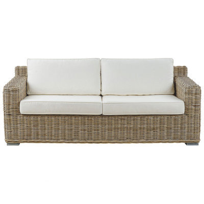 Beliani Garden Sofa 2 Seater Ardea Rattan Light Brown - image 1