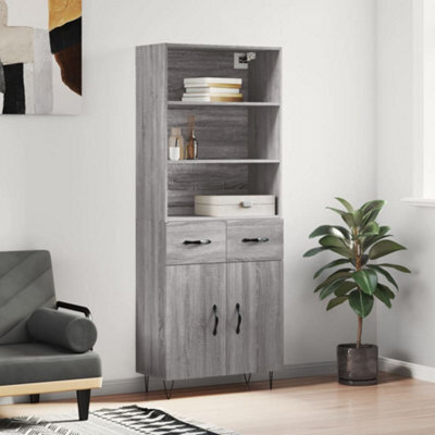 Berkfield Highboard Grey Sonoma 69.5X34X180 Cm Engineered Wood - image 1