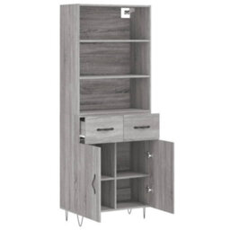 Berkfield Highboard Grey Sonoma 69.5X34X180 Cm Engineered Wood - thumbnail 4