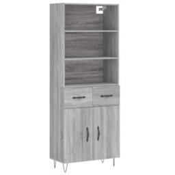 Berkfield Highboard Grey Sonoma 69.5X34X180 Cm Engineered Wood - thumbnail 2