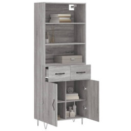 Berkfield Highboard Grey Sonoma 69.5X34X180 Cm Engineered Wood - thumbnail 3