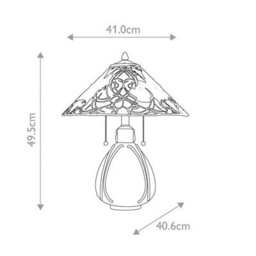 Luminosa Lighting Elstead India 2 Light Table Lamp Imperial Bronze, Tiffany Glass, E27 - thumbnail 4