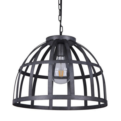 Luminosa Lighting Luminosa Industrial And Retro Hanging Pendant Antique Silver 1 Light , E27 - image 1