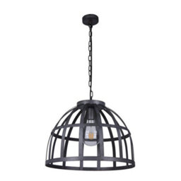 Luminosa Lighting Luminosa Industrial And Retro Hanging Pendant Antique Silver 1 Light , E27 - thumbnail 2