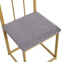 Fenchilin Dining Set Of Dining Table And 6 Chairs Gold Iron Space Saving Dining Table Combination - thumbnail 8