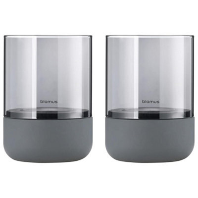Blomus Set Of 2 Calma Tealight Holder Extra Small - Steel Grey - image 1