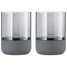 Blomus Set Of 2 Calma Tealight Holder Extra Small - Steel Grey - thumbnail 1