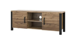 Arte Olin 41 Modern Tv Cabinet In Appenzeller Fichte Oak & Black Matt - W1470mm X H570mm X D430mm - thumbnail 1