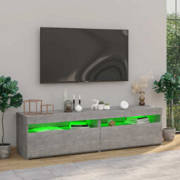 Berkfield Modern Tv Cabinets 2 Pcs With Led Lights Concrete Grey 75X35X40 Cm - thumbnail 4