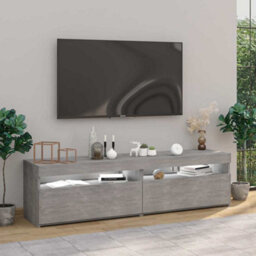 Berkfield Modern Tv Cabinets 2 Pcs With Led Lights Concrete Grey 75X35X40 Cm - thumbnail 3