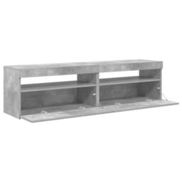 Berkfield Modern Tv Cabinets 2 Pcs With Led Lights Concrete Grey 75X35X40 Cm - thumbnail 9