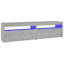 Berkfield Modern Tv Cabinets 2 Pcs With Led Lights Concrete Grey 75X35X40 Cm - thumbnail 7