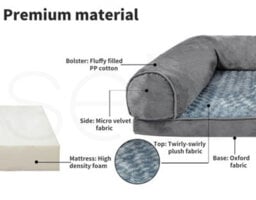 Skylos Pet Bed Sofa Dog Bedding Soft Warm Mattress Cushion Pillow Mat Xl Grey - thumbnail 7