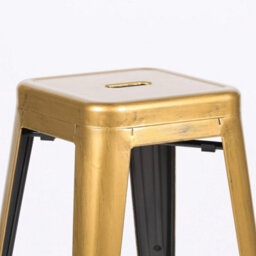 Medium65.5Cm Metal Bar Stool Brass Style Gold Industrial Breakfast Cafe Garden - thumbnail 4