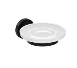 Cosmic Soap Dish, Wall-Mounted, Glass And Metal, Matt Black, Anti-Corrosion, Start Collection