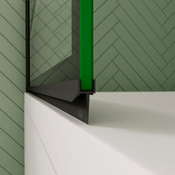 AVER-GROWTH 800X1400mm Matt Black Pivot Bath Shower Screen 6mm Safety Glass Bathroom - thumbnail 6