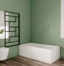 AVER-GROWTH 800X1400mm Matt Black Pivot Bath Shower Screen 6mm Safety Glass Bathroom - thumbnail 3