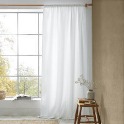 Pineapple Elephant Muscat Waffle 140X229Cm Slot Top Voile Curtain Panel White - thumbnail 1