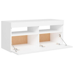 Vidaxl Tv Cabinet With Led Lights White 90X35X40 Cm - thumbnail 8
