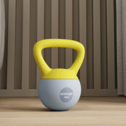 Sportnow 4Kg Kettlebell With Soft Body And Non-Slip Handle, Yellow And Grey - thumbnail 7