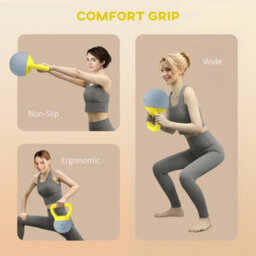 Sportnow 4Kg Kettlebell With Soft Body And Non-Slip Handle, Yellow And Grey - thumbnail 5