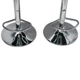 Gr8 Home Set Of 2 Dark Grey Faux Leather Swivel Chairs Breakfast Bar Stool Chrome Gas Lift - thumbnail 4
