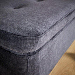 Home Source Carson Buttoned Top Black Velvet Storage Box Ottoman With Legs - thumbnail 7
