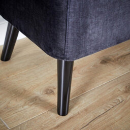 Home Source Carson Buttoned Top Black Velvet Storage Box Ottoman With Legs - thumbnail 6