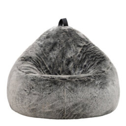 icon Cocoon Faux Fur Bean Bag Arctic Wolf Grey Bean Bag Chairs - thumbnail 7