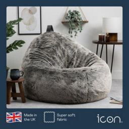 icon Cocoon Faux Fur Bean Bag Arctic Wolf Grey Bean Bag Chairs - thumbnail 5