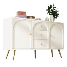 Matteo Cream White Sideboard Cabinet With 2 Doors And 3 Drawers, 140Cm Wide - thumbnail 6