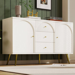 Matteo Cream White Sideboard Cabinet With 2 Doors And 3 Drawers, 140Cm Wide - thumbnail 9