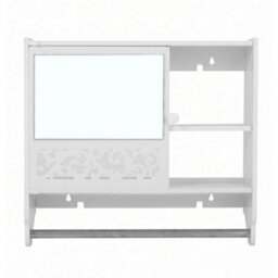 Wall Mounted Mirrored Bathroom Cabinet, Over Sink Storage Unit With Towel Bar - thumbnail 5