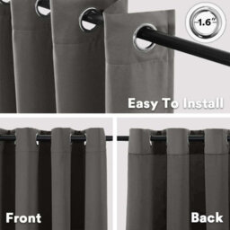 Imperial Rooms Blackout Curtain-Thermal Ready Made Eyelet Curtain (2 Panel) For Living Room Curtain Dark Grey, (W)2.28Mx(L)1.83M - thumbnail 5