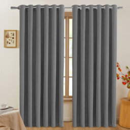 Imperial Rooms Blackout Curtain-Thermal Ready Made Eyelet Curtain (2 Panel) For Living Room Curtain Dark Grey, (W)2.28Mx(L)1.83M