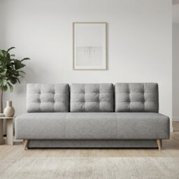 Bella Upholstered Sofa Bed With Polyurethane Foam And Bonell Springs Wooden Frame Storage Sleep Area 200X142 Light Grey - thumbnail 1