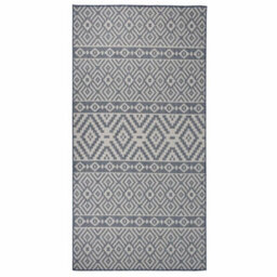 Berkfield Outdoor Flatweave Rug 100X200 Cm Blue Stripes