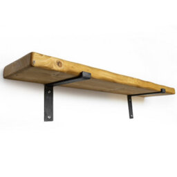 Toolty Rustic Handmade Wall Shelf, Wall Mounted, 80Cm X 22.5Cm Down Design, Old Oak, Handcrafted Vintage Style - thumbnail 5