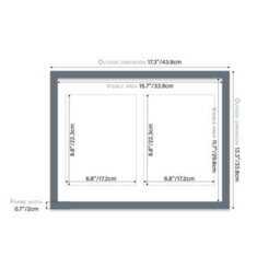 16X12 Inch 2 Opening Photo Collage Frame, Display Two 9X7 Inch Photos, Multi Aperture Family Picture Frame, Grey - thumbnail 4