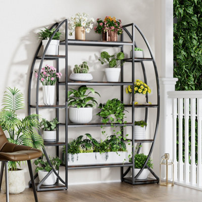 Fativo 1Pcs L125X W30X H177Cm Vintage Industrial Bookcase Tall Display Storage Shelving Unit Furniture Stand - image 1