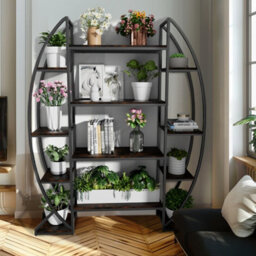 Fativo 1Pcs L125X W30X H177Cm Vintage Industrial Bookcase Tall Display Storage Shelving Unit Furniture Stand - thumbnail 8