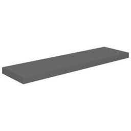 Berkfield Floating Wall Shelves 4 Pcs High Gloss Grey 90X23.5X3.8 Cm Mdf - thumbnail 4