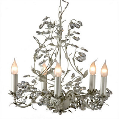 Luminosa Lighting Luminosa Michelan 5 Light Multi Arm Chandeliers Beige Gray