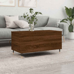 Berkfield Modern Coffee Table Brown Oak 90X44.5X45 Cm Engineered Wood - thumbnail 2