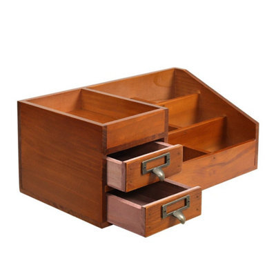Vintage Cosmetic Storage Box Organizer Desktop Drawer Container Dressing Table - image 1