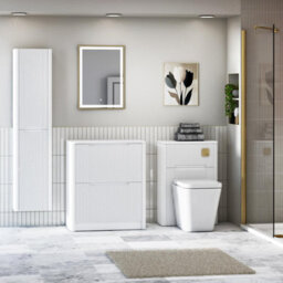 Royal Bathrooms Avenza 600mm Matt White Floor Standing Vanity Unit 2 Drawer With Carrara White Undrilled Worktop & No Basin - thumbnail 5