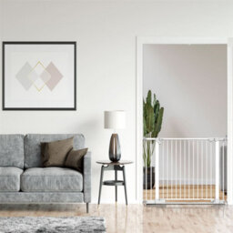 Safetots Safestep Gate, White, 82Cm - 89Cm, Extra Low Walkthough, 67Cm Extra Wide Doorway, One Piece Extra Wide Baby Gate - thumbnail 9