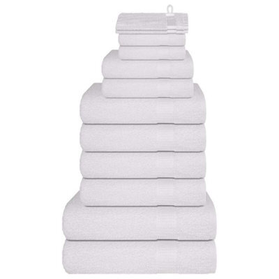 Berkfield 12 Piece Towel Set White 360 Gsm 100% Cotton - image 1