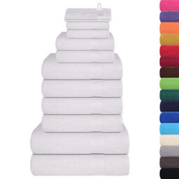 Berkfield 12 Piece Towel Set White 360 Gsm 100% Cotton - thumbnail 2